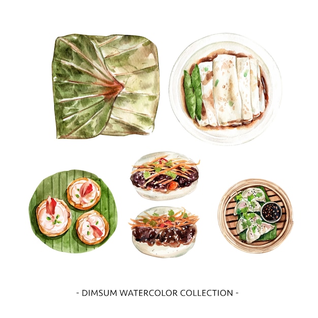 Gratis vector diverse geïsoleerde illustratie van het waterverfdim sum voor decoratief gebruik.