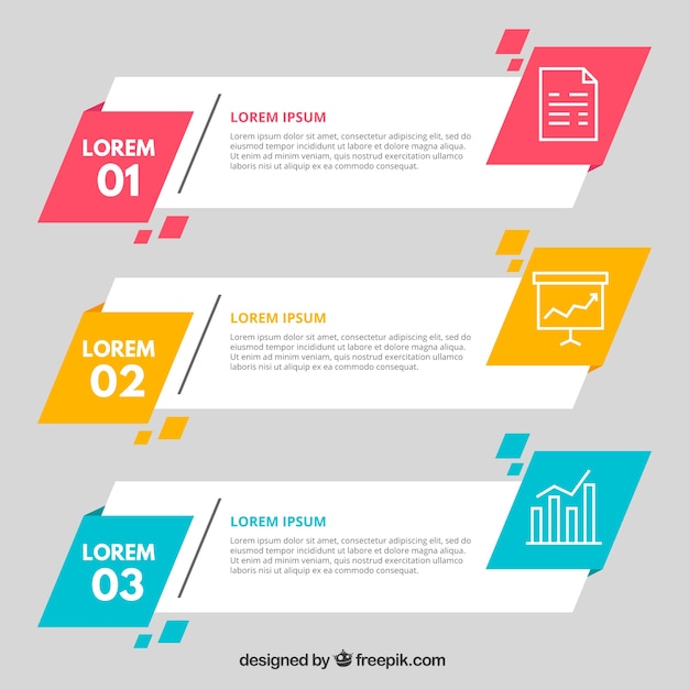 Diverse geometrische infografische banners