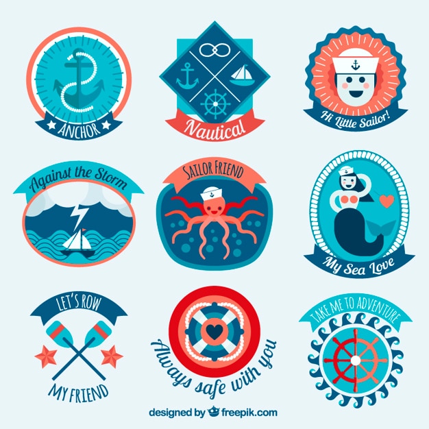 Diverse leuke gekleurde salor badges