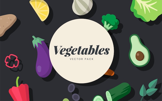 Diverse verse biologische groenten vector pack
