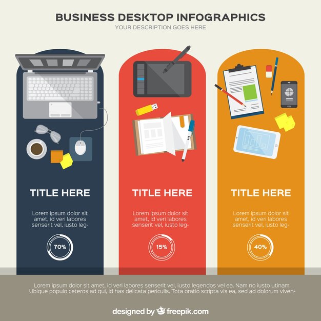 Diverse zakelijke desktop infographic