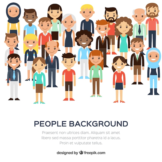 Diversiteit van mensen achtergrond in plat ontwerp