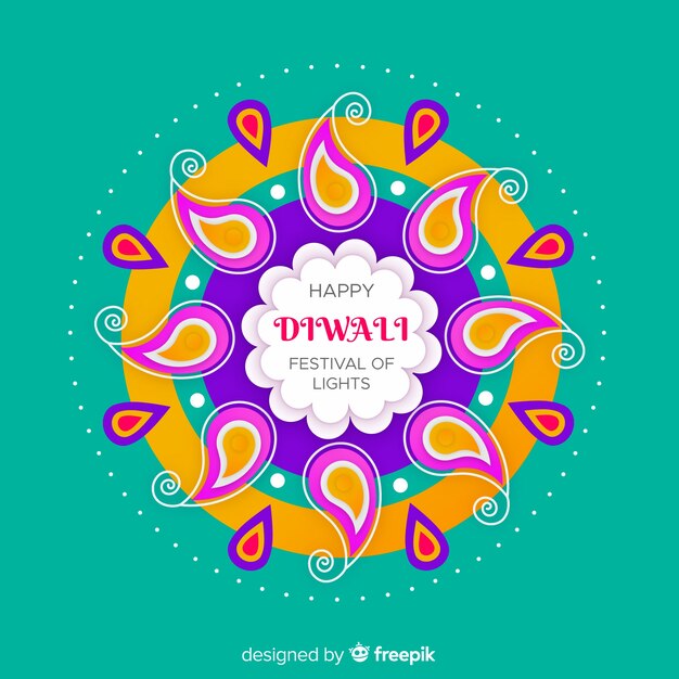 Diwali-achtergrond in plat ontwerp