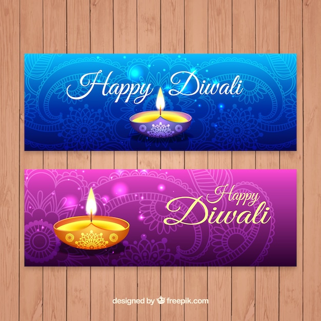 Gratis vector diwali banner set