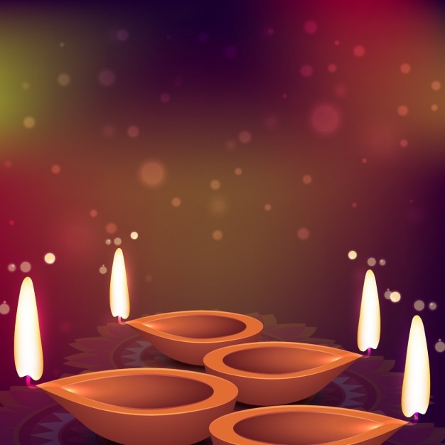 Gratis vector diwali bokeh achtergrond