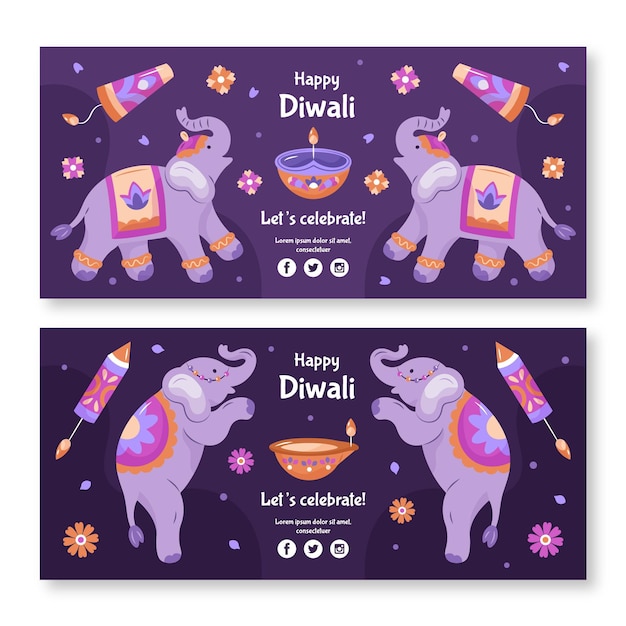 Diwali concept banners