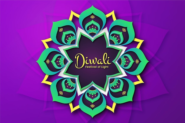 Diwali-concept in papieren stijl