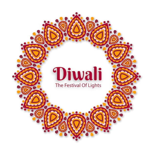 Gratis vector diwali-concept in papieren stijl