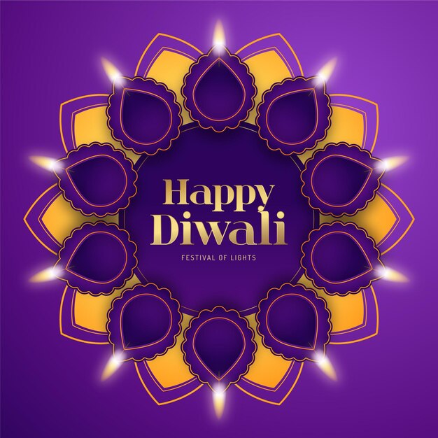 Diwali-concept in plat ontwerp