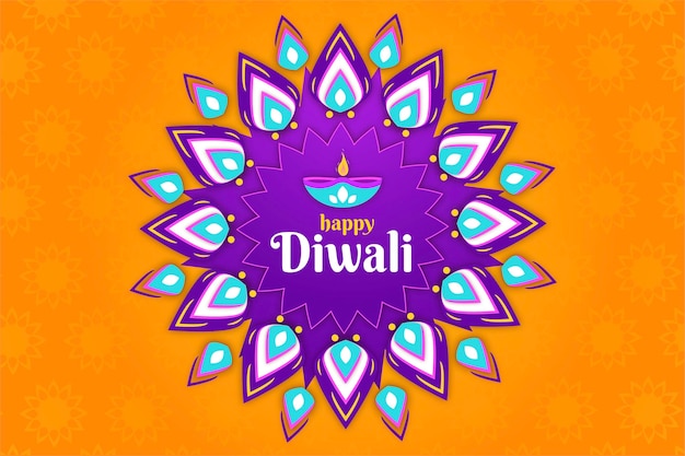 Diwali-concept in plat ontwerp