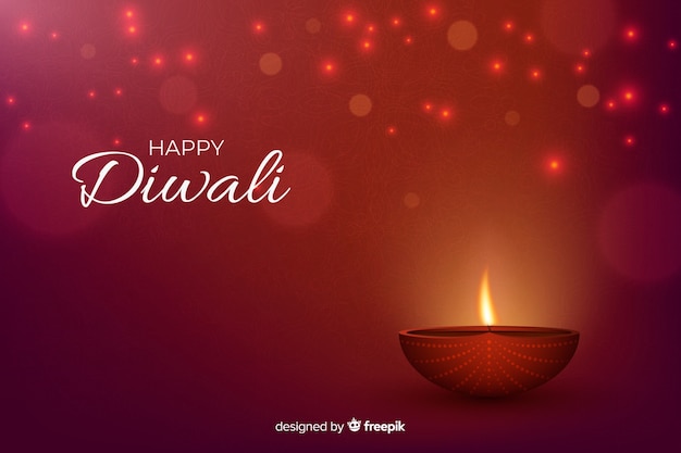 Diwali-concept met realistische achtergrond