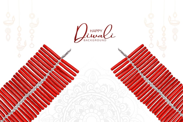 Gratis vector diwali crackers festival vakantie kaart viering ontwerp