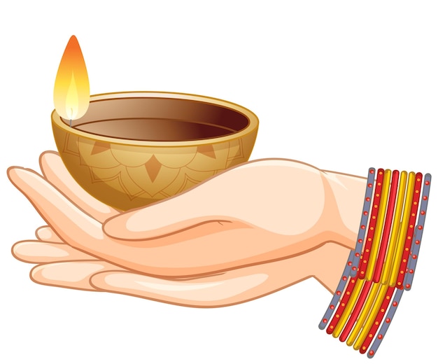 Gratis vector diwali diya concept vector