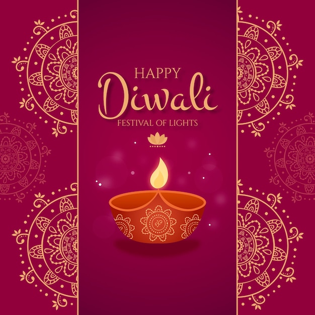 Gratis vector diwali festival plat ontwerp