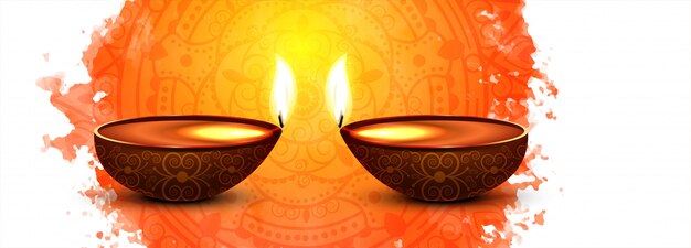 Gratis vector diwali festival-viering kleurrijke banner of kopbal