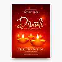 Gratis vector diwali festival viering verticale poster sjabloon