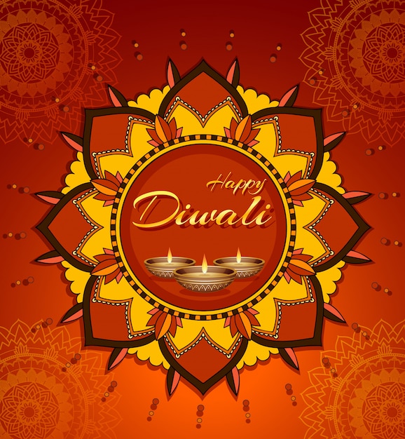 Gratis vector diwali festival wenskaart