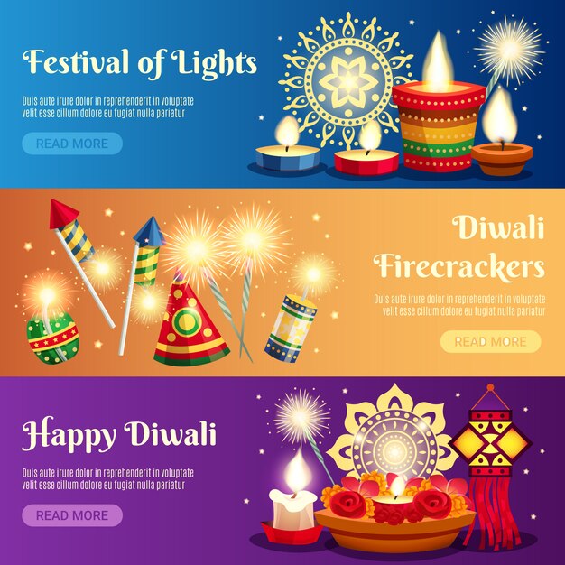 Diwali horizontale banners