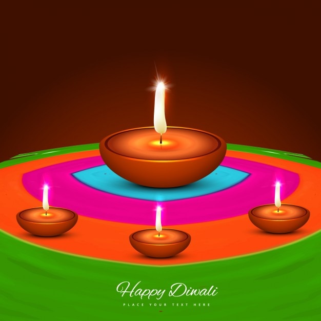 Gratis vector diwali kaarsen achtergrond