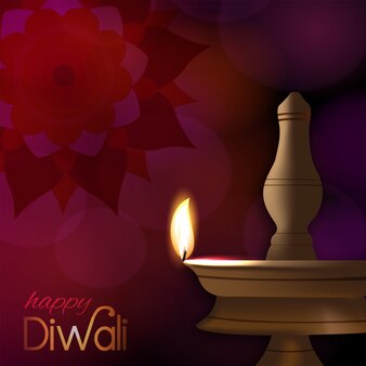 Diwali lamp wenskaart templater gelukkig diwali