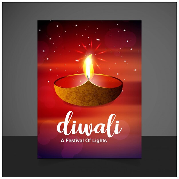 Diwali ontwerp bruine achtergrond en typografievector