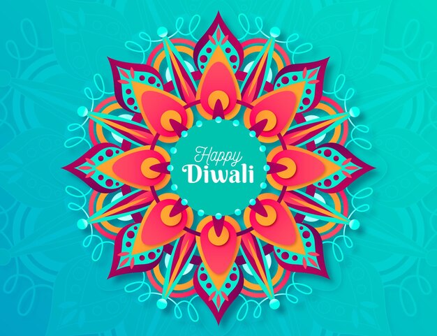 Gratis vector diwali traditioneel evenement plat ontwerp