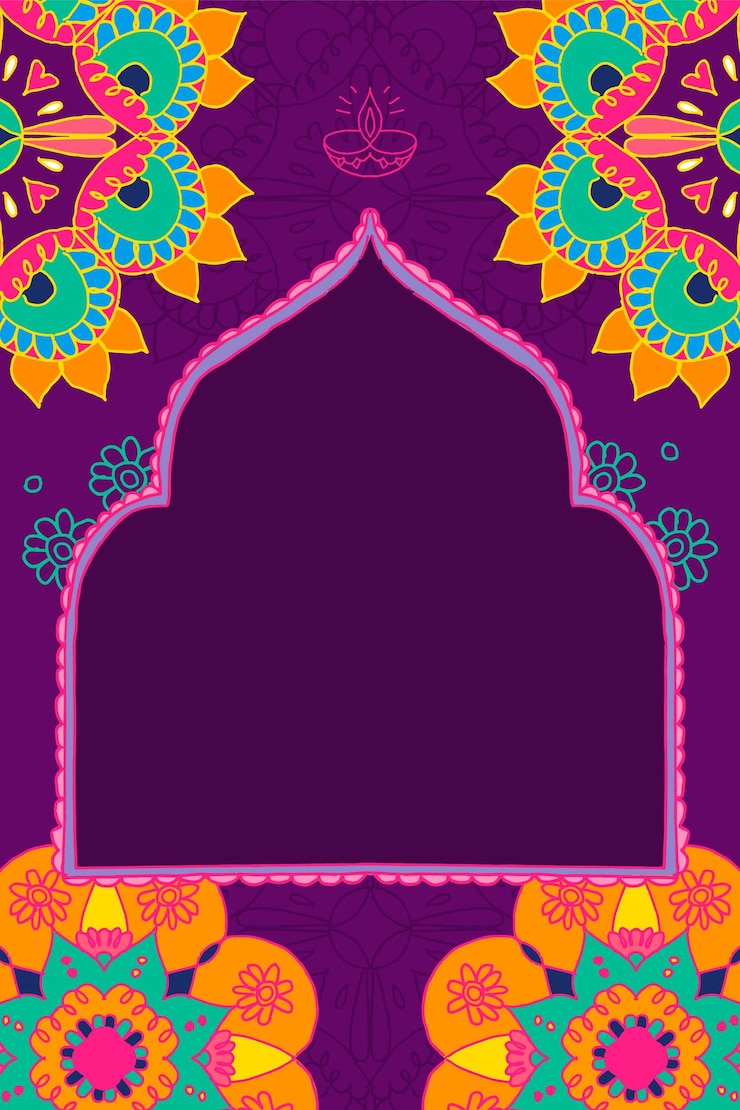Gratis Vector diwali vector festival rangoli indiase frame