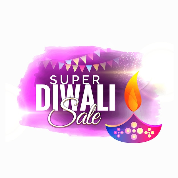Diwali verkoop en biedt promotie ontwerp met creatieve diya