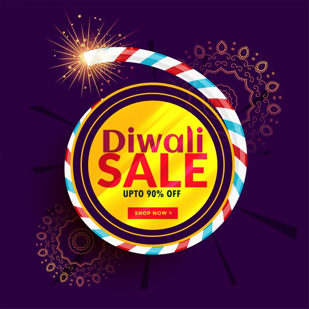 Diwali verkoop posterontwerp met cracker
