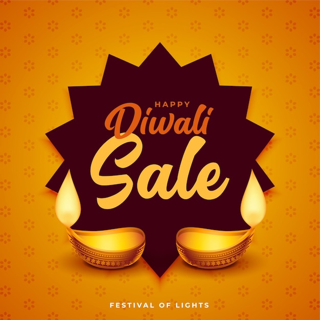 Gratis vector diwali-verkoopposterontwerp voor zakelijke promotie op festival