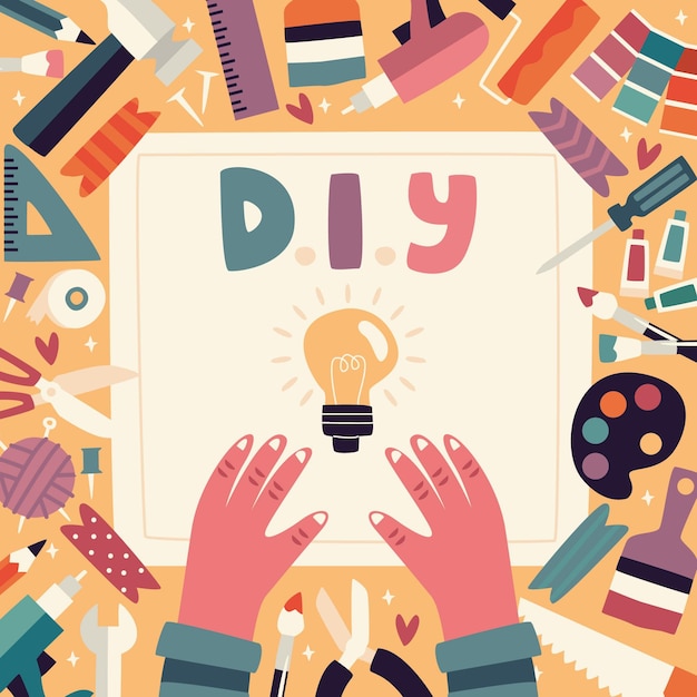 Gratis vector diy creatieve workshop