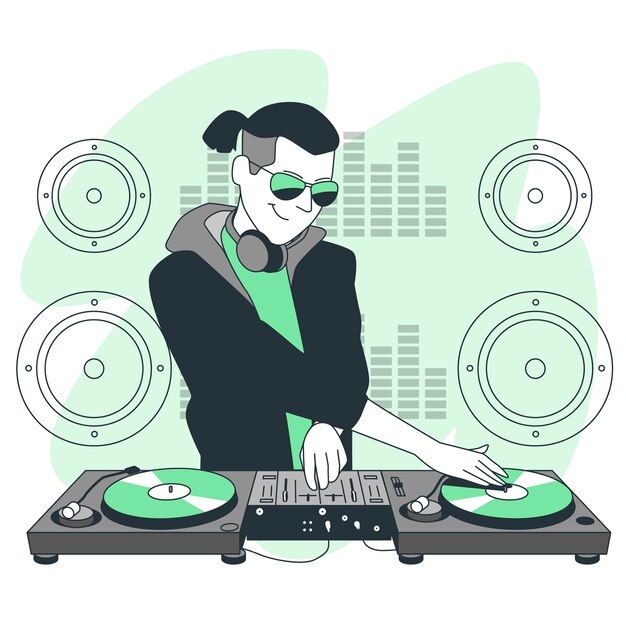 Dj jongen concept illustratie