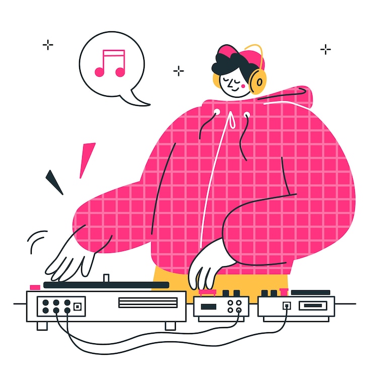 Gratis Vector dj jongen concept illustratie