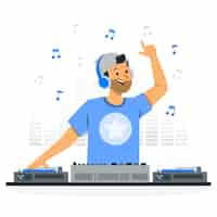 Gratis vector dj man concept illustratie