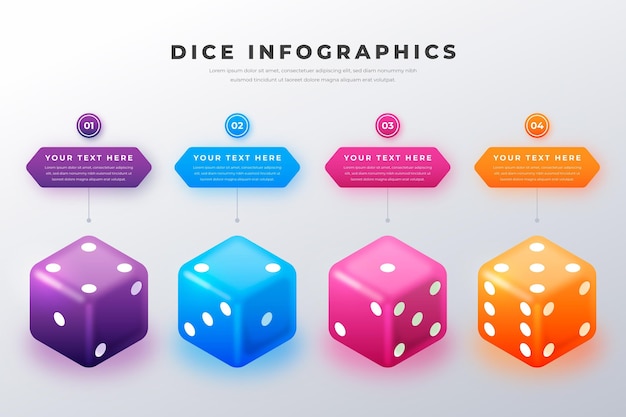 Dobbelstenen infographic illustratie