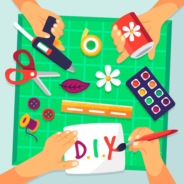 Gratis vector doe het zelf creativiteit workshop