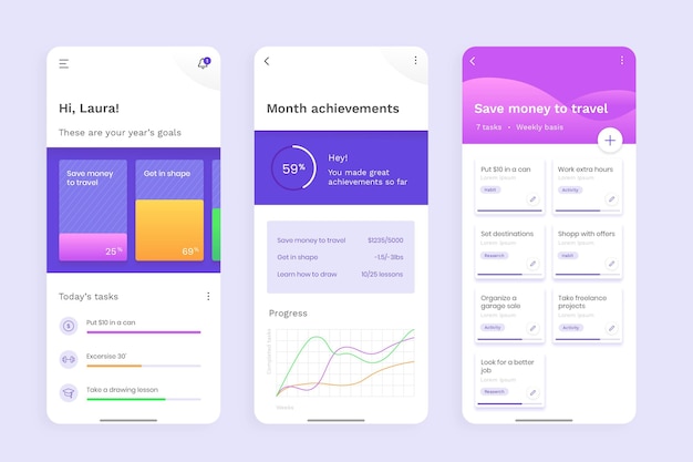 Doelen en gewoonten bijhouden van het verzamelen van app-schermen