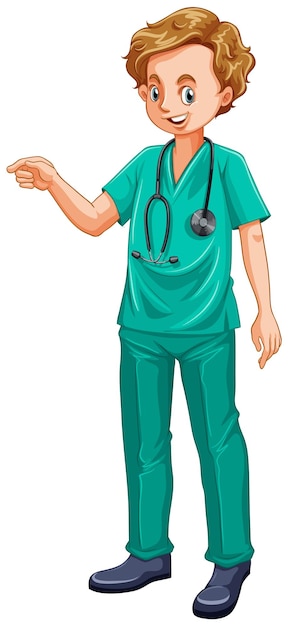 Dokter in groen uniform