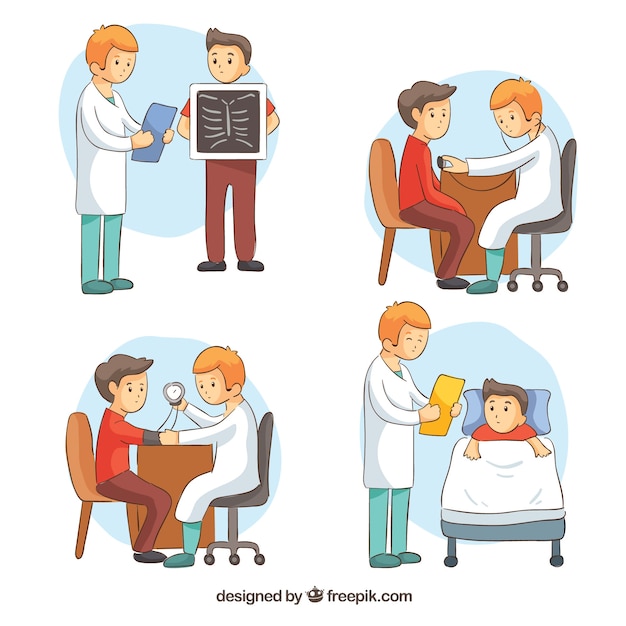 Gratis vector dokter karakter verzameling