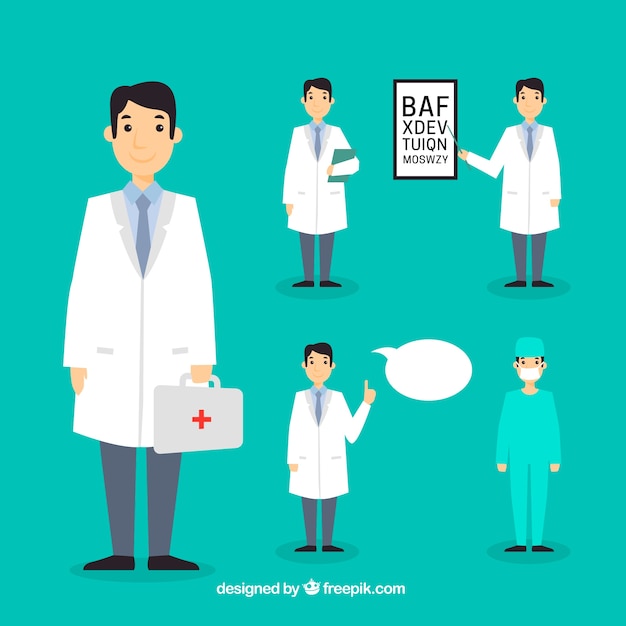 Gratis vector dokter karakter verzameling