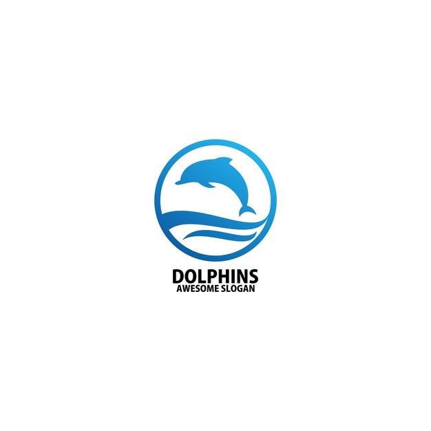 Dolfijnen zee logo ontwerp kleur voor de kleurovergang