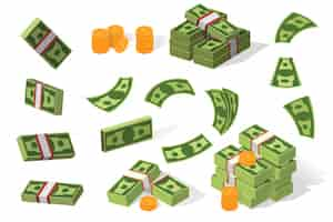 Gratis vector dollars illustratie set