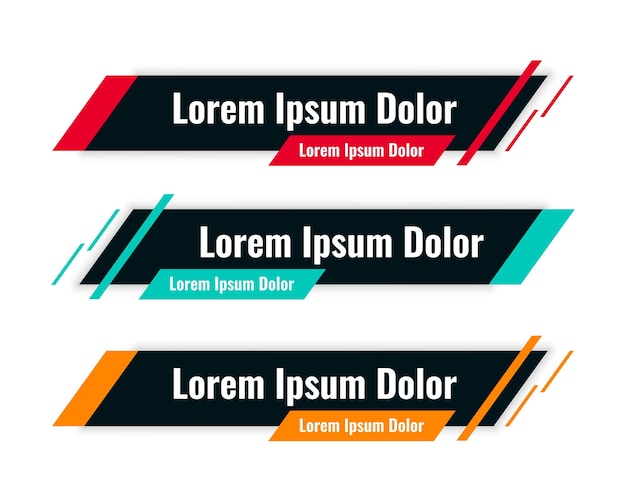 Gratis vector donker thema onderste derde geometrische bannerontwerp