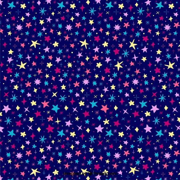Donkerblauw patroon met kleurrijke sterren