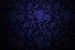Gratis vector donkerblauwe abstracte sierbloemenachtergrond