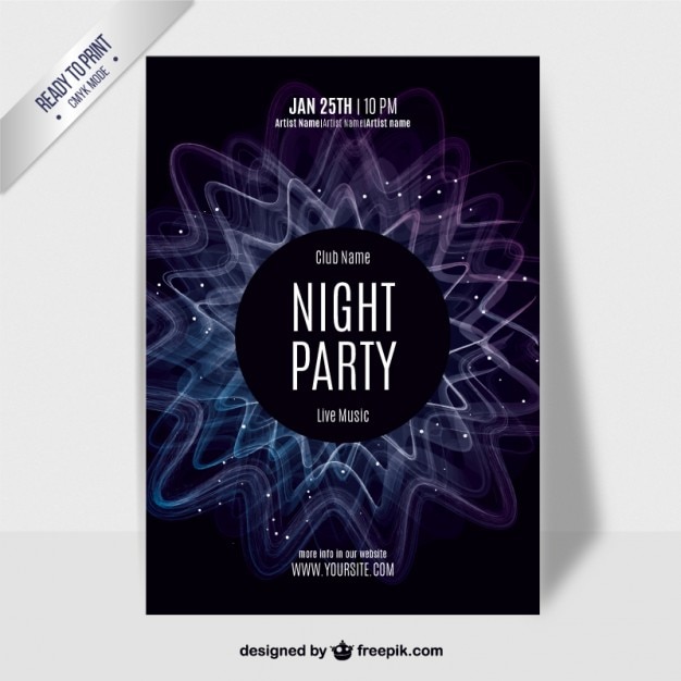 Gratis vector donkere nacht partij poster