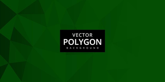 Donkergroen veelhoekpatroon Multifunctionele monochrome abstracte achtergrondbanner