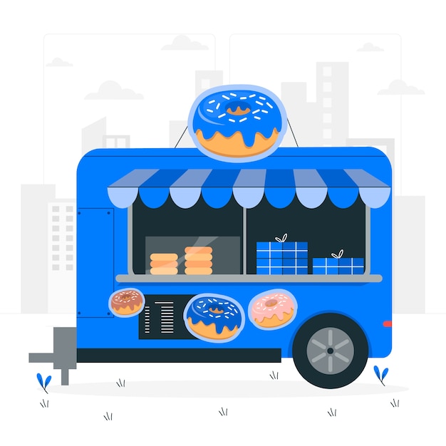 Donut stand concept illustratie