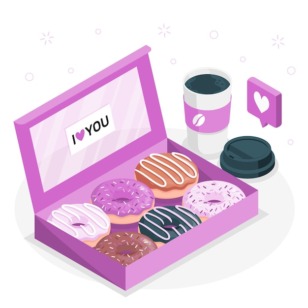 Gratis vector donut vak concept illustratie