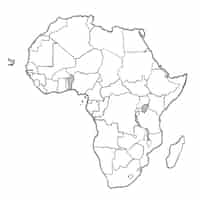 Gratis vector doodle afrika kaart